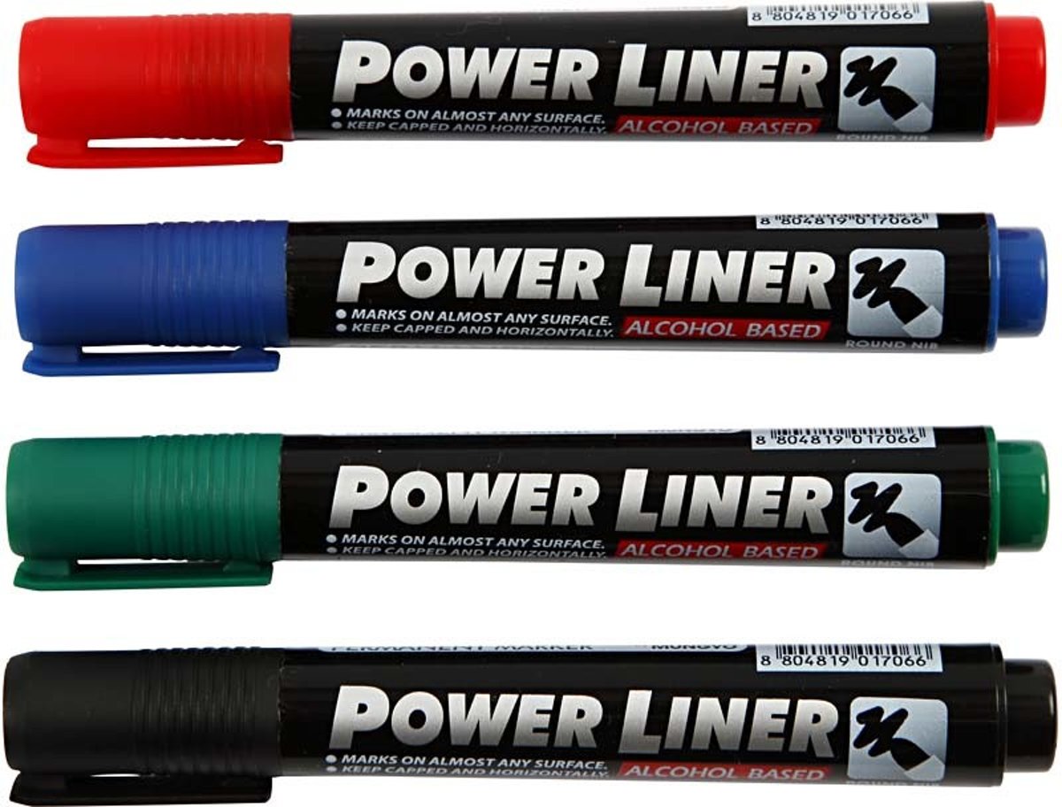 Power Liner, lijndikte: 1,5-3 mm, diverse kleuren, 4div [HOB-25044]